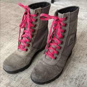 Sorel Lexie Lace-Up Wedge Boots